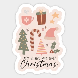 Just a Girl Who Loves Christmas - Boho Christmas Sticker